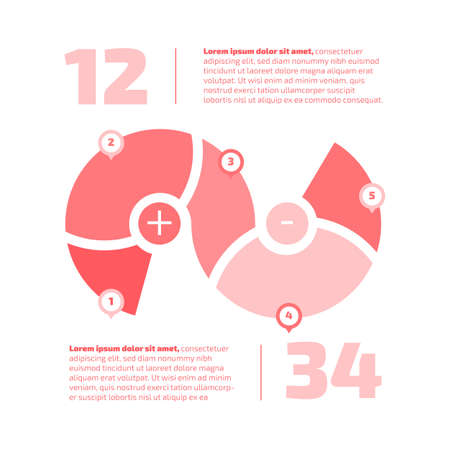 Infographic vector chart design with curved elementのイラスト素材