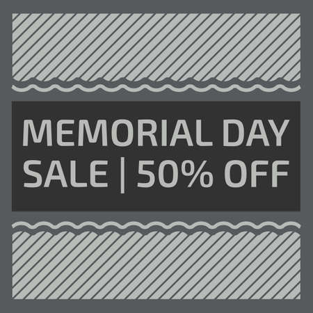 Memorial day sale discount web banner on a black backgroundのイラスト素材