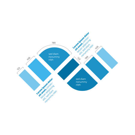 Infographic vector chart design with curved elementのイラスト素材