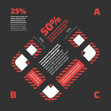 Vector Infographic template for presentation with floor planのイラスト素材