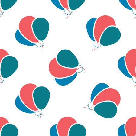 Balloons seamless pattern on a white backgroundのイラスト素材