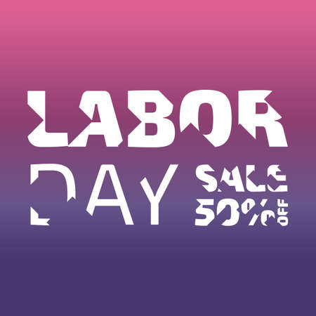 Labor day banner with broken letters on a pink backgroundのイラスト素材