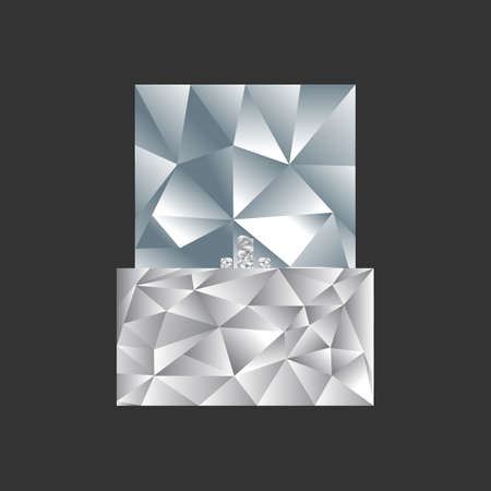 Low poly bathroom with mirror and water sink on the black backgroundのイラスト素材