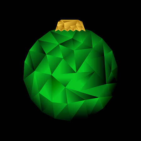 Low poly Christmas tree toy on the black backgroundのイラスト素材