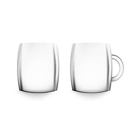 Vector water glass isolated with shadows on the transparent backgroundのイラスト素材