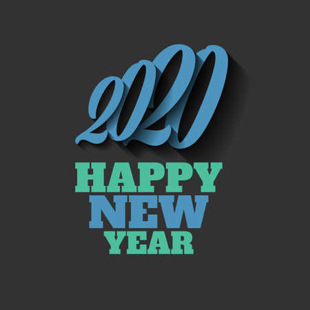 Happy New Year 2020 vector sign on the black background