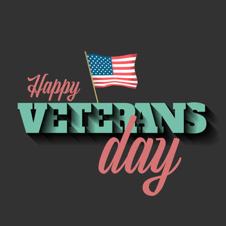 Veterans Day Banner With The American Flag On The Black Background