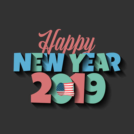 New year 2019 vector sign in Vintage styleのイラスト素材