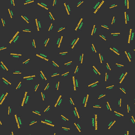 Halloween party 2019 vector seamless pattern on the black backgroundのイラスト素材