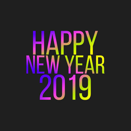 Happy New Year Sale color vector sign on the black backgroundのイラスト素材