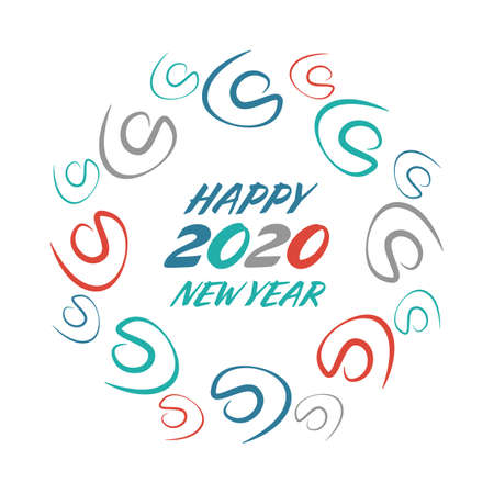 Happy New Year Sale vector vintage sign on the white backgroundのイラスト素材