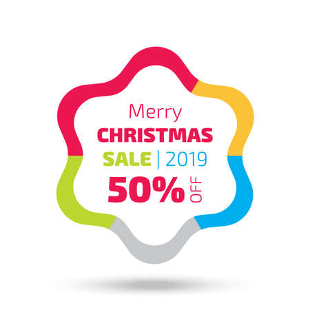 2019 Christmas sale banner with the star shape and shadowのイラスト素材