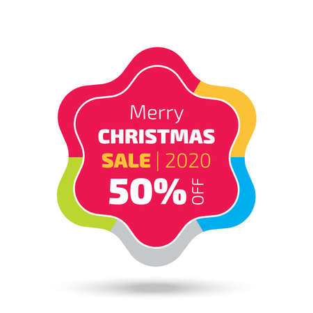 2020 Christmas sale banner with the star shape and shadowのイラスト素材