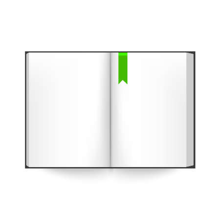 Opened book with blank pages and the bookmark mock upのイラスト素材