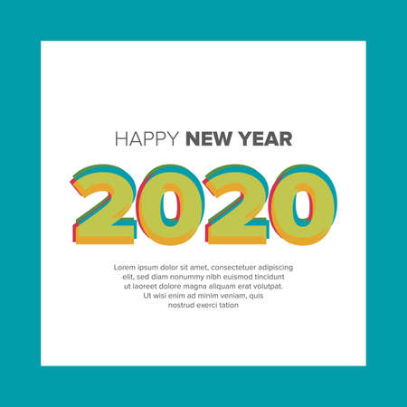 Happy New Year card with the borderのイラスト素材