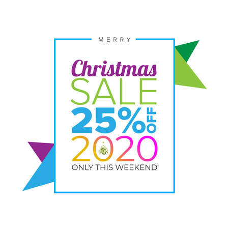 Christmas sale vector banner on the whiteのイラスト素材