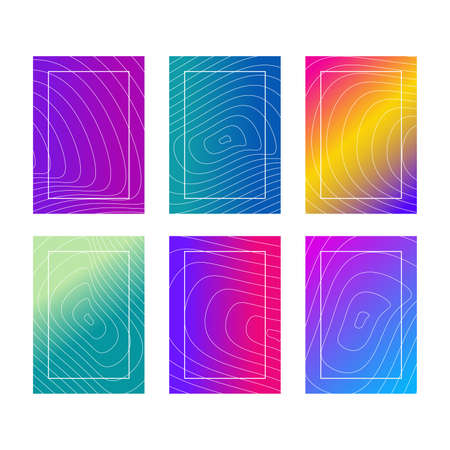 Cover pages backgrounds set with duotone shapesのイラスト素材