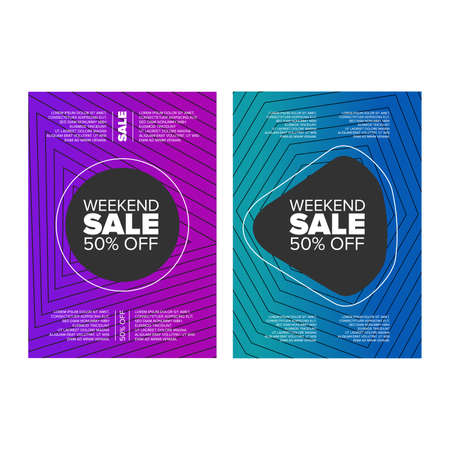 Weekend Sale poster or banner template setのイラスト素材