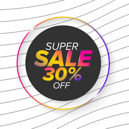 Super sale circle banner with gradient colorsのイラスト素材