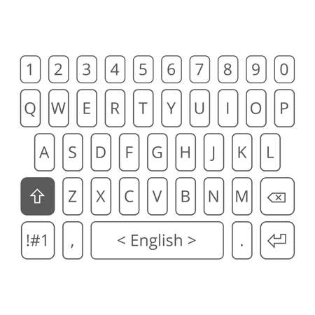 Mobile vector keyboard for smartphone. Caps setのイラスト素材