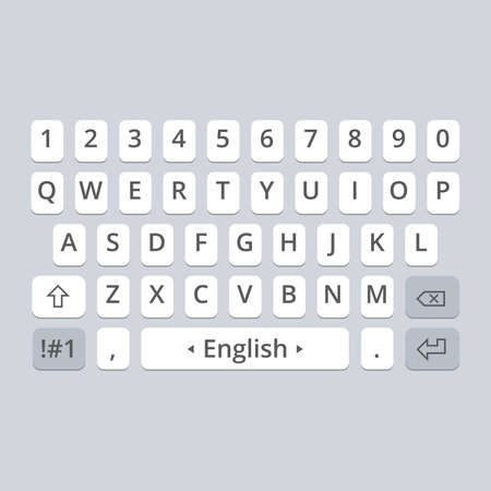 Mobile vector keyboard for smartphone. Caps setのイラスト素材