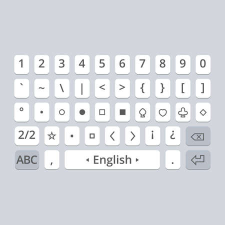 Mobile vector keyboard for smartphone. Symbols setのイラスト素材