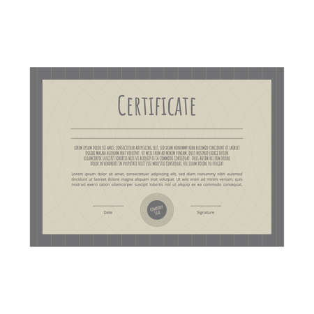 Certificate. Template with the frame and seal.のイラスト素材