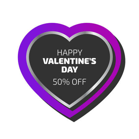 Happy Valentines Day. Heart shape vector bannerのイラスト素材
