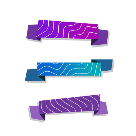 Ribbons with pink and blue gradient backgroundのイラスト素材