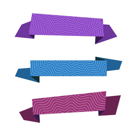 Ribbons with pink and blue gradient backgroundのイラスト素材