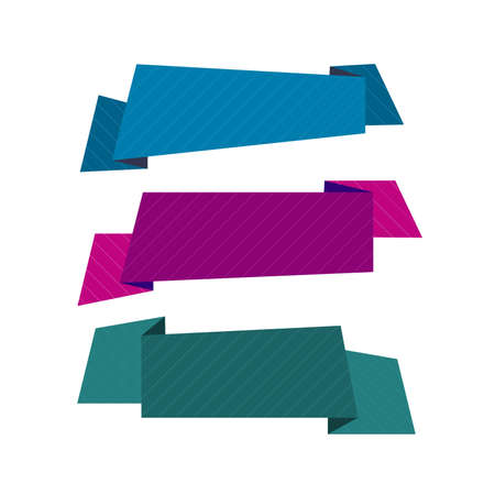 Ribbons with pink and blue gradient backgroundのイラスト素材