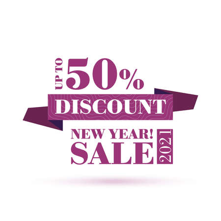 New year sale. Vector banner with the ribbonのイラスト素材