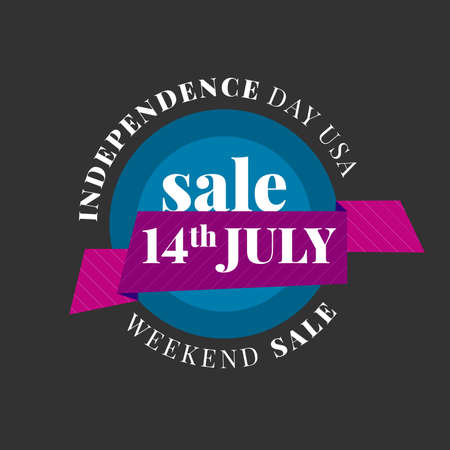 USA Independence day sale. Circle vector bannerのイラスト素材