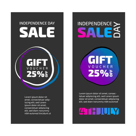 Gift voucher vector set with black backgroundのイラスト素材