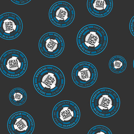 New Year sale seamless vector pattern on blackのイラスト素材