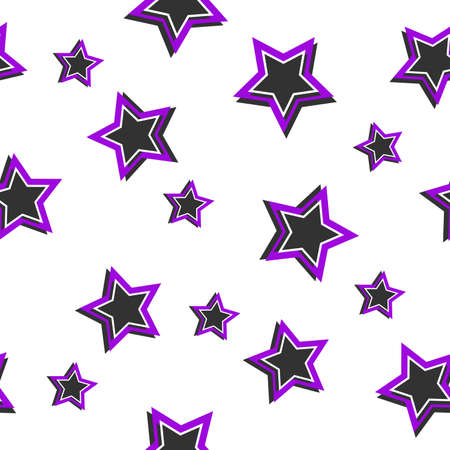 Vector color stars seamless pattern on whiteのイラスト素材