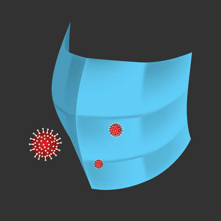 COVID-19 Protection banner with the Vector Maskのイラスト素材