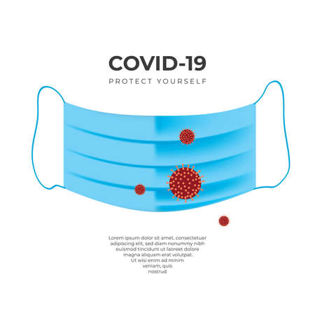 COVID-19 Protection banner with the Vector Maskのイラスト素材