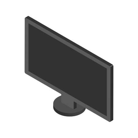 Isometric black color PC monitor. Vector objectのイラスト素材