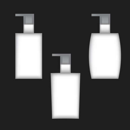 Vector objects set. Sanitizers for hands against microbes and viruses on the black backgroundのイラスト素材