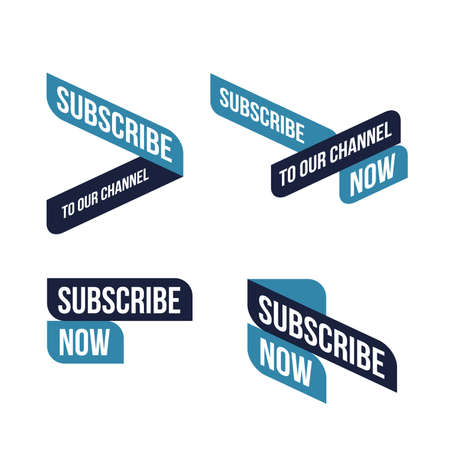 Subscribe arrows set with the text on whiteのイラスト素材