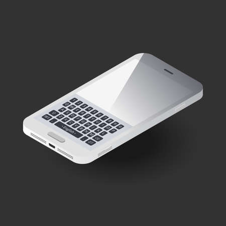 Isometric white smartphone top view. Vector imageのイラスト素材