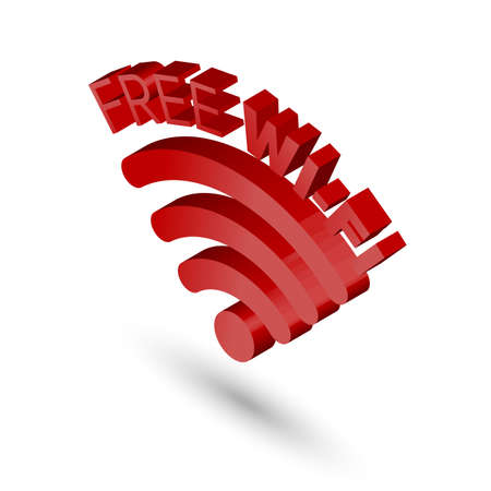 Red Wi-Fi isometric icon with the shadowのイラスト素材