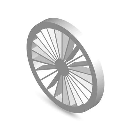 Isometric white vector wheel with the shadowのイラスト素材