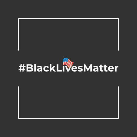 Black Lives Matter banner with the hashtagのイラスト素材