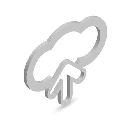 Isometric data cloud icon with the shadow on whiteのイラスト素材