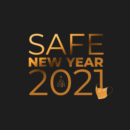 Safe New Year sale vector banner on the blackのイラスト素材