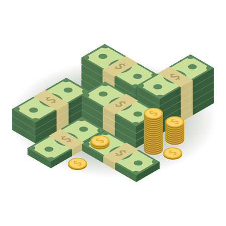 Capital illustration. Much money. Isometric view. Element for your business presentation. Vector eps 10.のイラスト素材