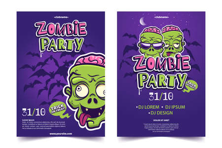 Zombie party a4 invitation banner.のイラスト素材