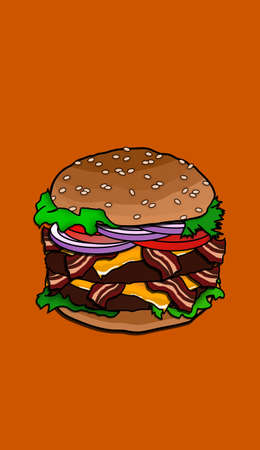 Bacon Cheeseburgerのイラスト素材